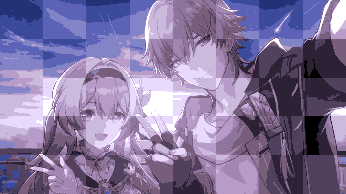 Firefly and the Trailblazer, from the mobile game Honkai Star Rail
